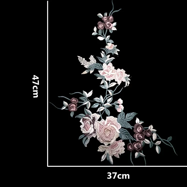 Embroidered cloth stickers Large flower patch skirt accessories DIY cheongsam accessories 3D flower embroidery flower applique