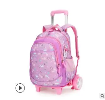 Children School Backpack with wheels Kids Wheeled Backpacks Children Rolling Bag For girls Travel trolley Backpack bag for kids