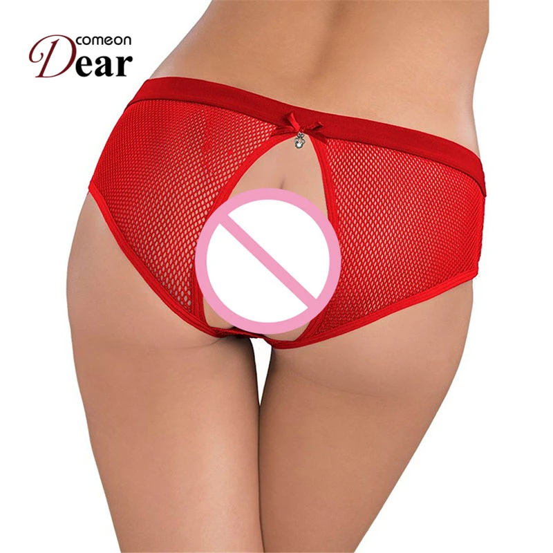 Comeondear Thin Hollow Out Solid Backless Sexy New Style Women\'s Panties Briefs Underwear XL 3XL Plus Size Open Crotch Panties