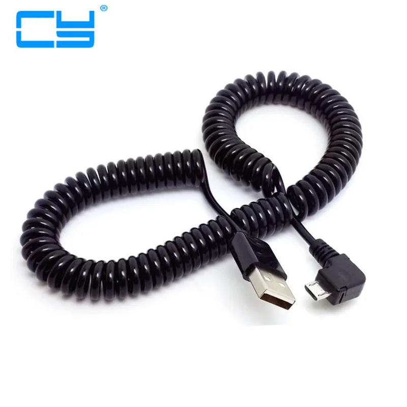 

2FT 6ft Retractable Spring Coiled Micro Usb Data 5 Pin Data Sync Charger Cables 4 Colors for HTC LG Phones Samsung cy