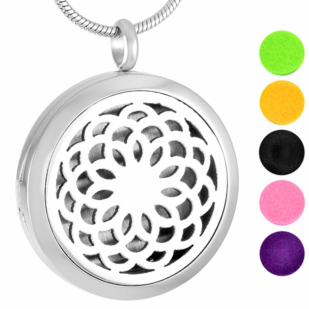 MJP0027 Blossoming Flower Locket Perfume Fragrance Essential Oil Aromatherapy Necklace Diffuser Pendant