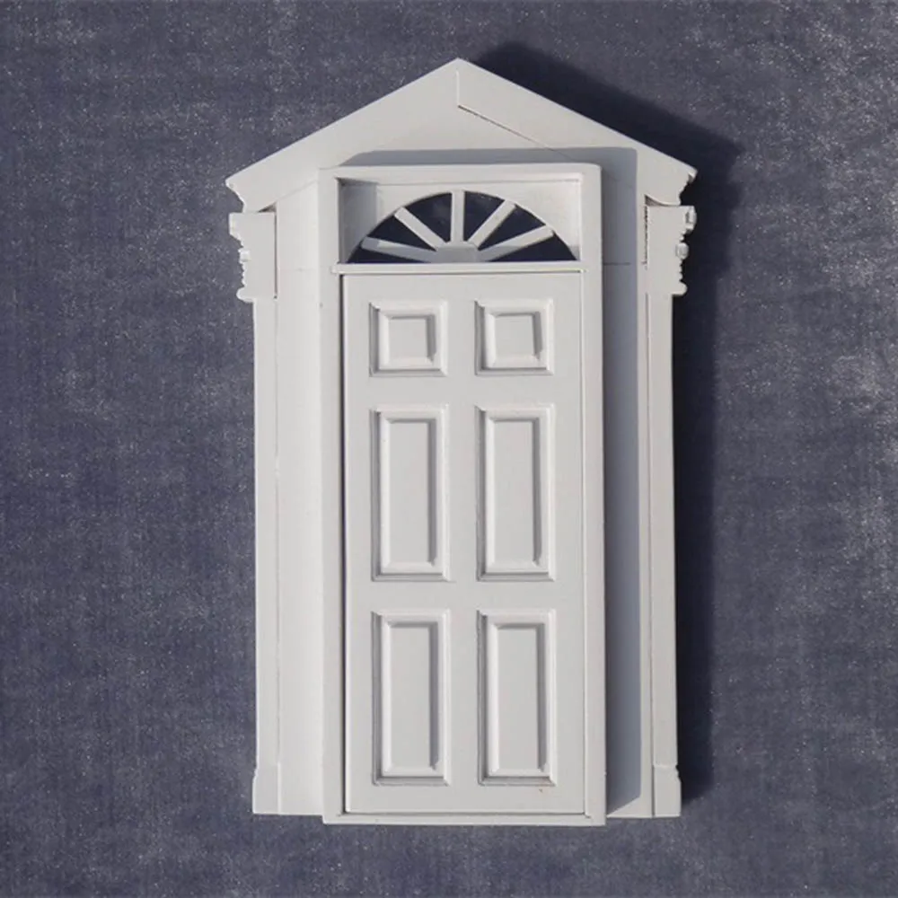 1/12 Dollhouse Miniature Accessories Mini Wooden White 6 Lattice Door  Simulation Furniture Model Toys Doll House Decoration