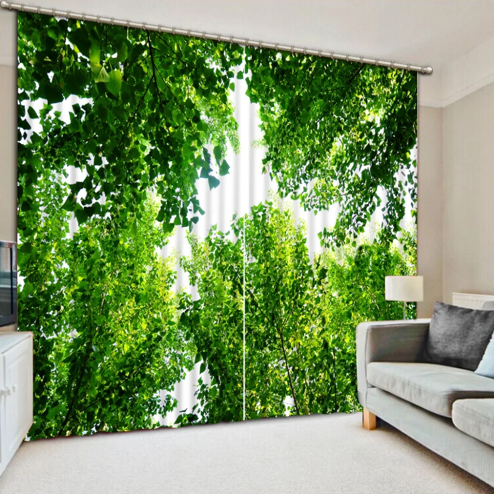 

Customize Curtains 3d Blackout Window Woods sunshine 3D Curtains For Living room Bedroom Hotel Curtains Home Decor