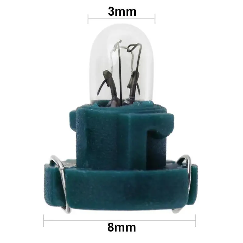 10Pcs T3 12V 0.56W 8mm Car Instrument Panel Light Yellow Lamp Bulb for Audi / Honda / Toyota / Mitsubishi / Nissan - Green