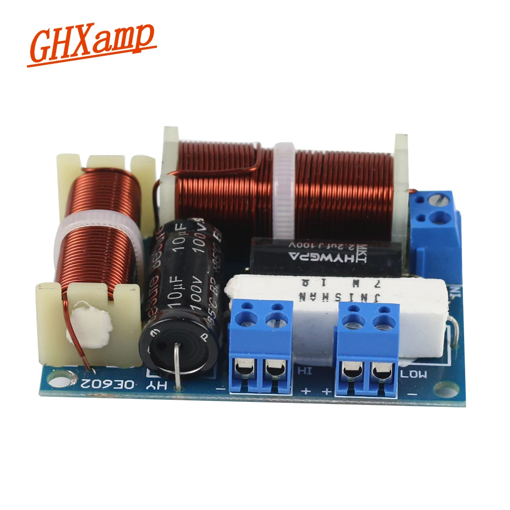 GHXAMP 2 Way Crossover Audio Speaker Board MINI Tweeter Bass Bookshelf HIFI Loudspeaker Frequency Divider Universal 80W 2PCS