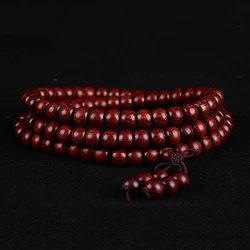 JoursNeige Natural Lobular Red Sandalwood Bracelets 108 Beads  Multilayer Authentic Old Material Sandalwood Tibet Jewelry