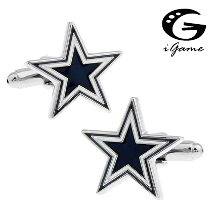 

New Arrival High Quality Men Shirt Designer Enamel Cuff links Copper Materia Five-pointed Star Design CuffLinks Free Shipping