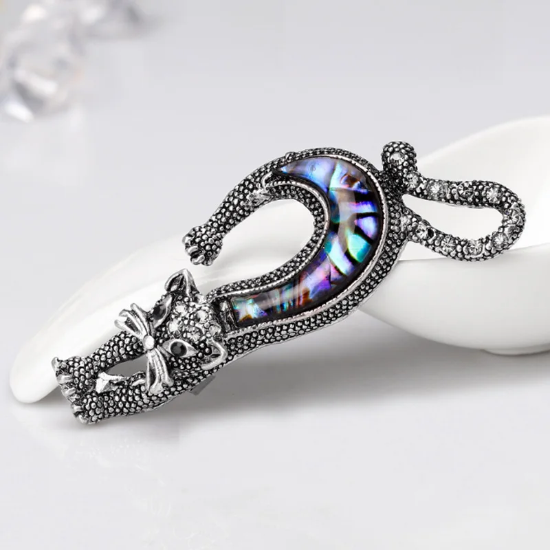 Zlxgirl Women's Carton Shell cat Brooches jewelry metal tin alloy vintage animal hijab accessories punk hats scarf pins