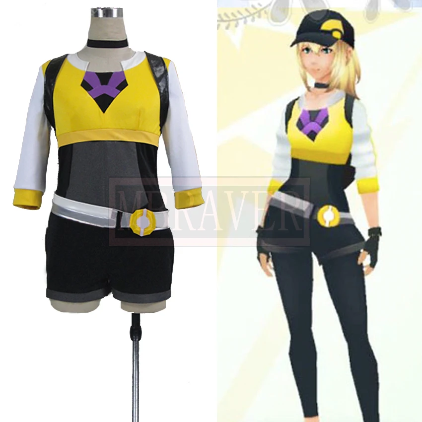 High Quality Hot GO Cosplay Costume female trainer Costume Yellow Version full set Team Valor Cosplay Costume