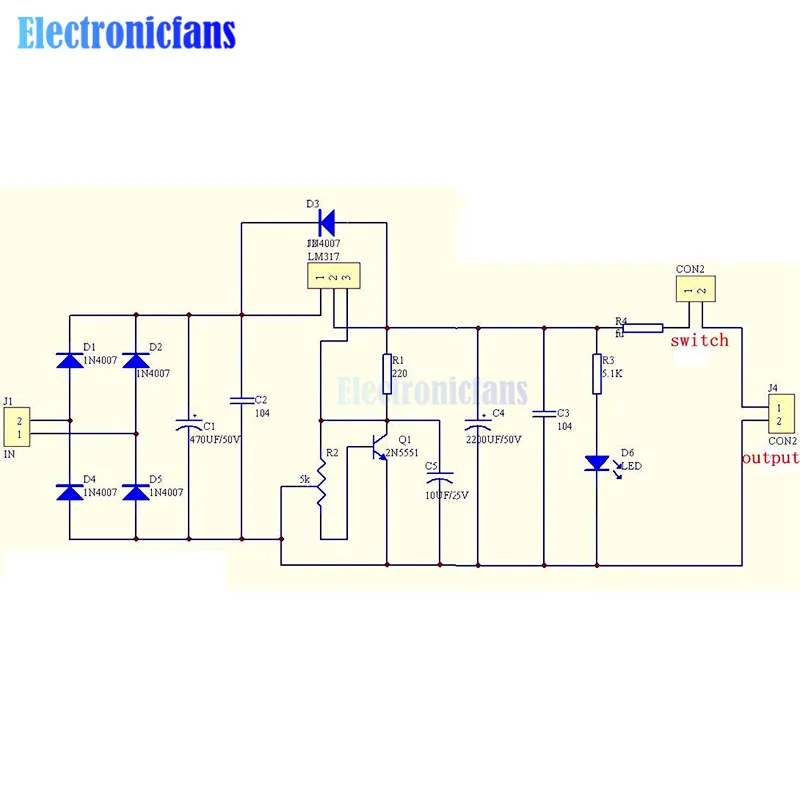 LM317 Dc 5 V-35 V Kit Fai da Te Step-Imbottiture di Alimentazione Modulo di Alimentazione Ac/Dc di Tensione Regolabili regolatore con Interruttore