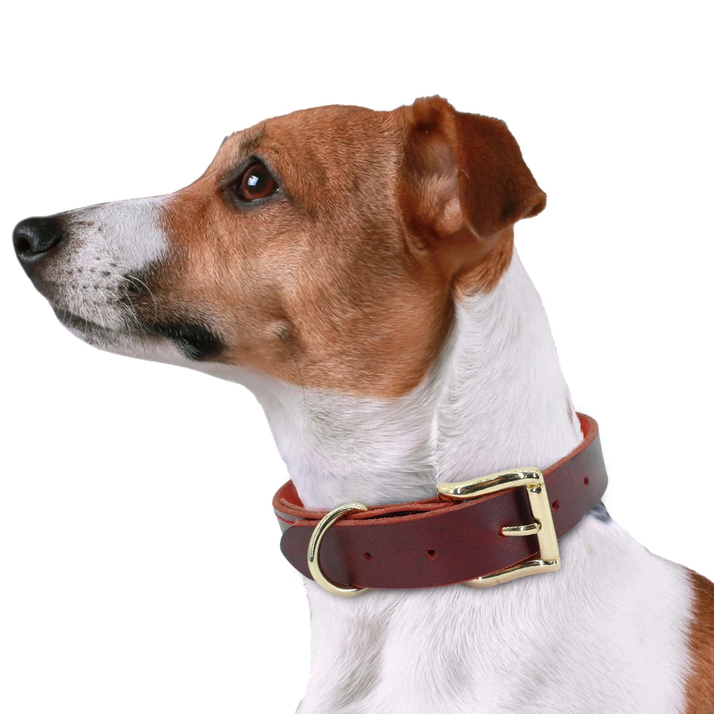 Dog Puppy Collar Genuine Leather Pet Collars For Small Medium Large Dogs Real Leather German Shepherd Big Dog Collar XS-XXL