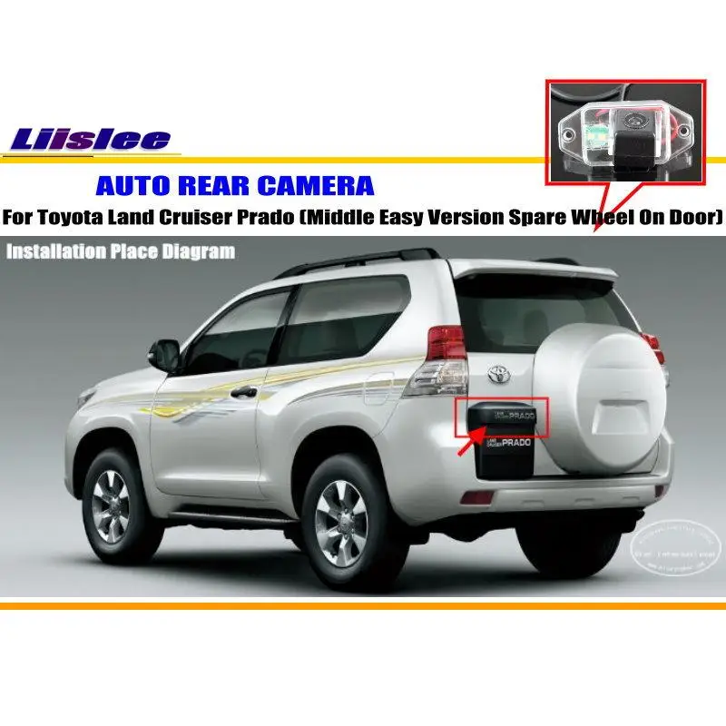 

For Toyota Land Cruiser Prado Middle Easy Spare Wheel Car Rearview Rear View Camera Back Parking AUTO HD CCD CAM Accessories Kit