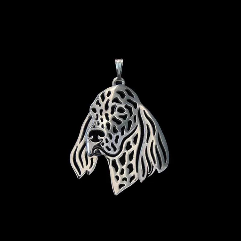Colgantes de perro de la familia para mujer, joyería de Metal, colgantes de Setter inglés, moda