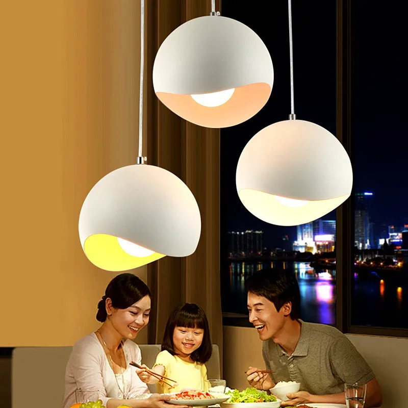 

Modern Smooth Curve Hemispherical Pendant Light Aluminum Colorful Lampshade Bar Home Cafe Suspension Lamp Lighting Engineering