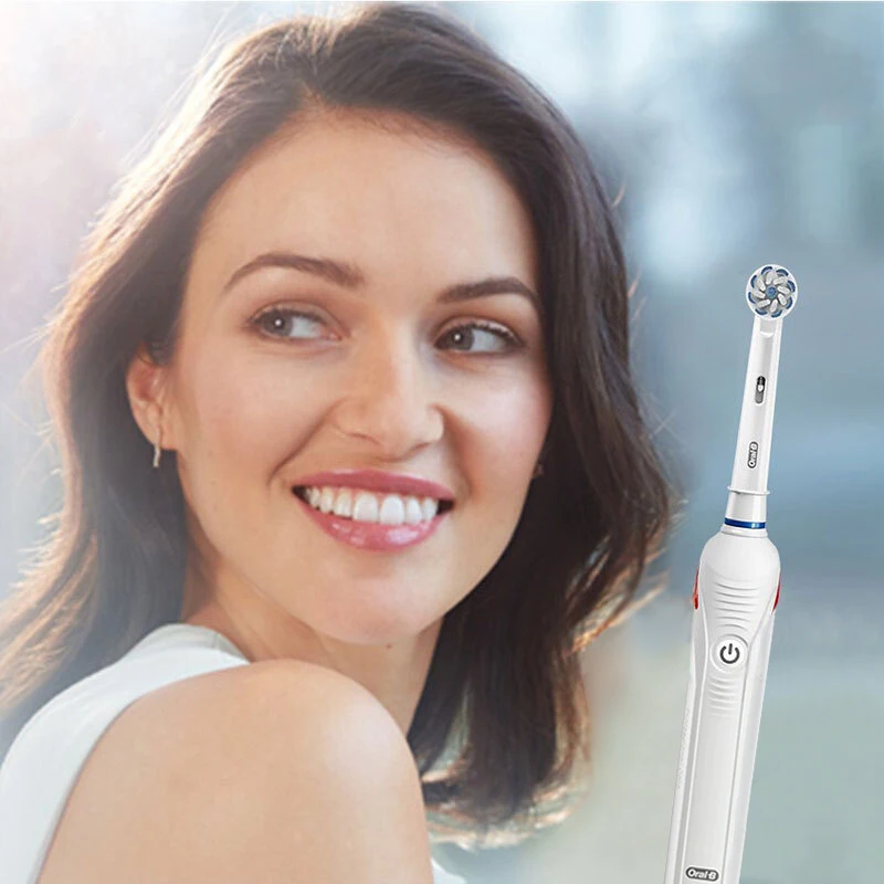 Oral B-cepillo de dientes eléctrico sónico 3D Pro4000, eléctrico, recargable, LED, temporizador inteligente, impermeable, cerdas suaves, Limpieza Profunda, higiene bucal
