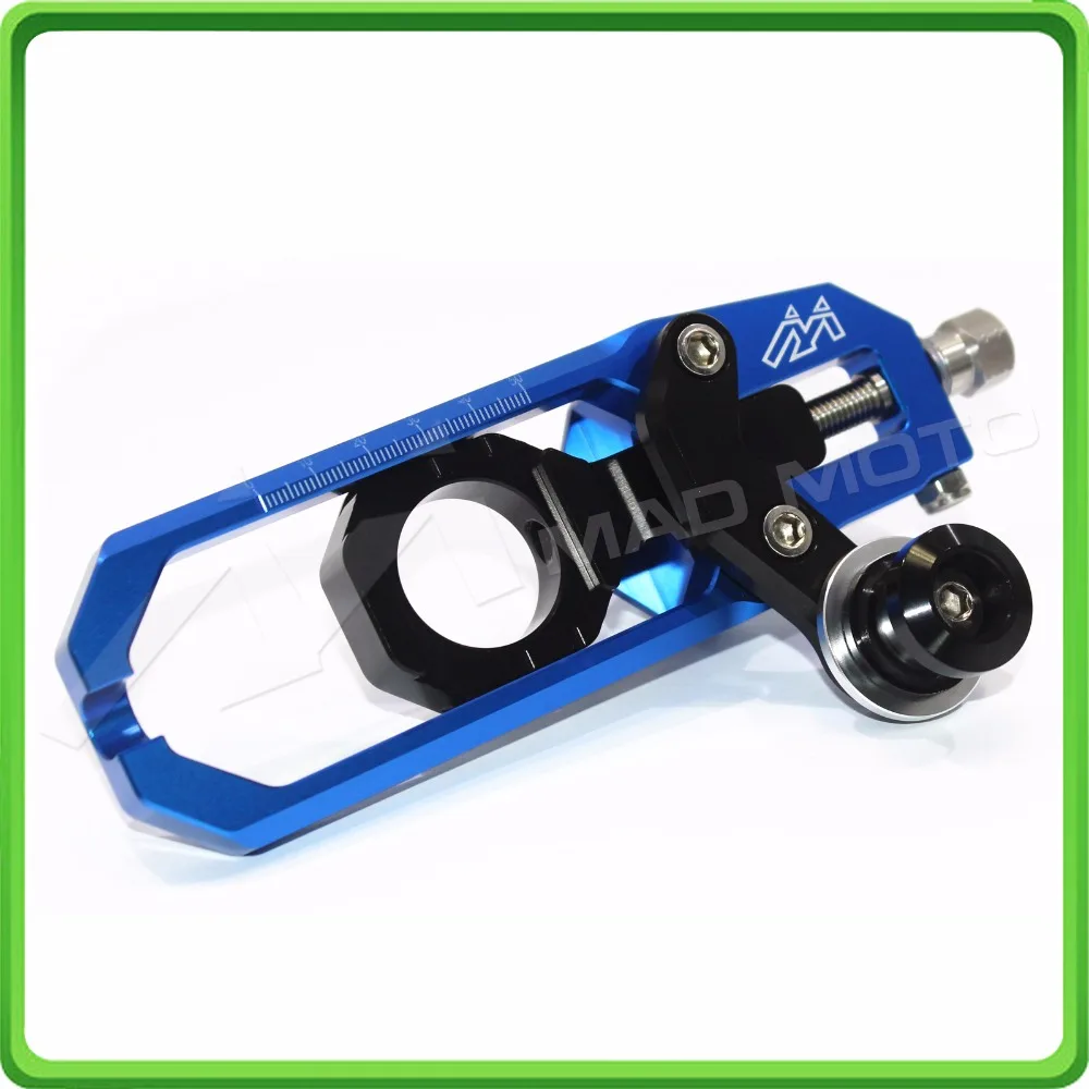 Aluminum motorcycle Chain Tensioner Adjuster with spool fit for YAMAHA R1 YZF R1 2015 2016 2017 YZF-R1 15 16 17 Blue & Black