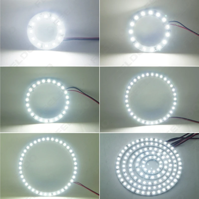 FEELDO 2pcs 60mm Car Angel Eyes 1210/3528 15SMD LED Headlight Halo Ring Angel Eye Lighting White Red Blue #HQ2667