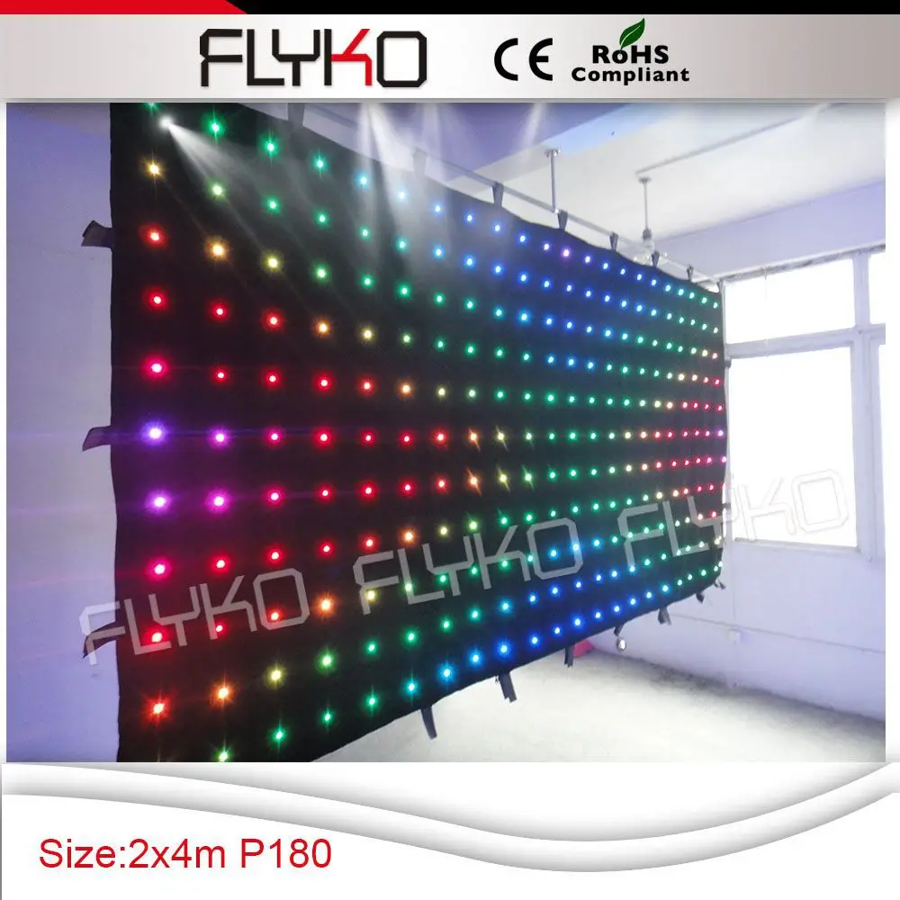 

free shipping p18 4x2m best price flexible indoor led video curtain