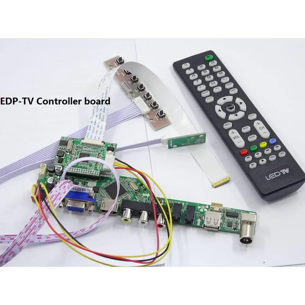 TV AV USB VGA EDP LED LCD Controller Board kit remote HDMI FOR 15.6