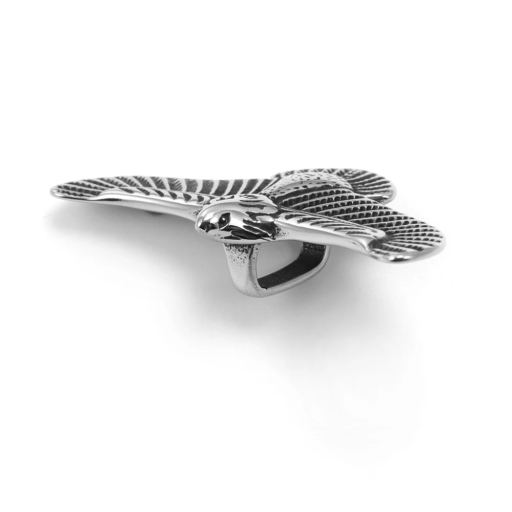 Stainless Steel Animal Charms Blacken Eagle Slide Charm Fit 12x6mm Leather Cord Bracelet Making DIY Jewelry Accessories