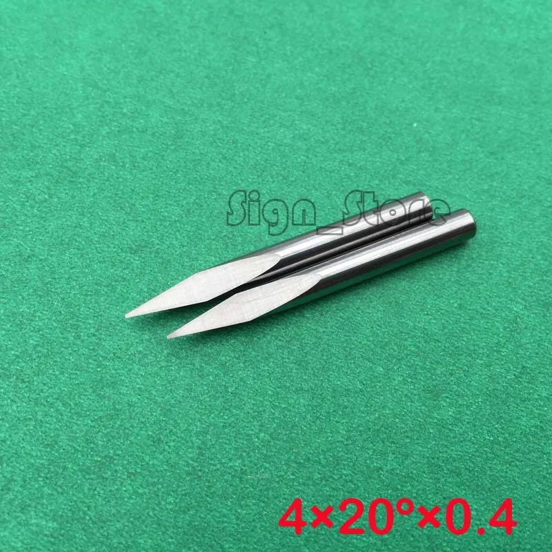 10pcs 4*20D*0.4 CNC Three Face Carbide End Mill PCB CNC Router Bits