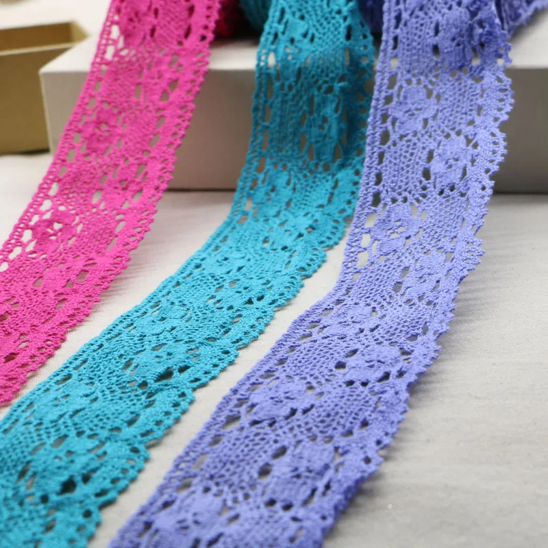 3.5 - 7 cm 20 yards of cotton lace fabric DIY fabric lace flower gift ribbon decoration materials colour cotton lace