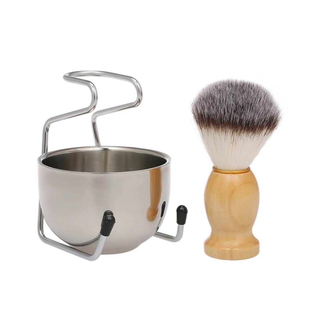 

Male Shaving Set Shaving Brush+Soap Bowl+Stand Base Male Facial Hair Cleaning Beard Shaver Kit