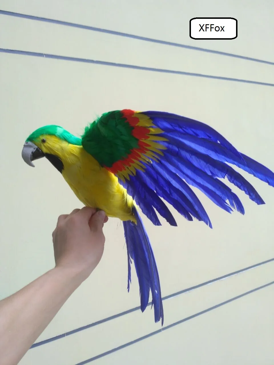 big real life wings parrot model foam&feather simulation green&blue&yellow parrot bird gift about 45x60cm xf0256