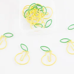 Clips de papel con forma de fruta de limón y naranja, papelería Kawaii, accesorios Kawaii, marcapáginas, Clip de oficina, clips de Metal