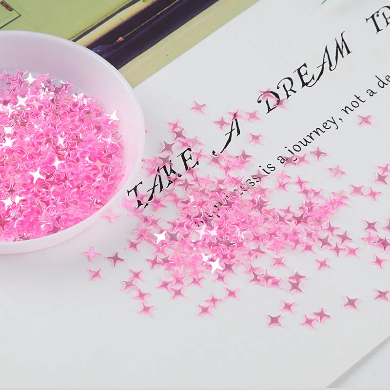 Paillette 4mm Corss Star Sequin Crystal Colors Nail Sequins for Craft DIY Slime Painting Wedding Decor Accessories Lentejuela