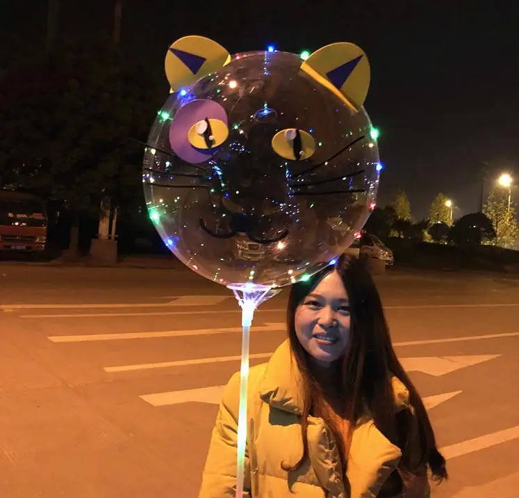 LED Bobo Balloon Hand-held Cartoon Animals Balloon With 3M LED light Wire DIY Decoration balloon 50set SN302