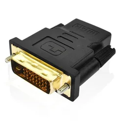 1pcs  24+1 Pin DVI HDMI-compatible Adapter Gold PlatedHDMI-compatible /F to DVI/M Video Converter 1080P for Projector HDTV