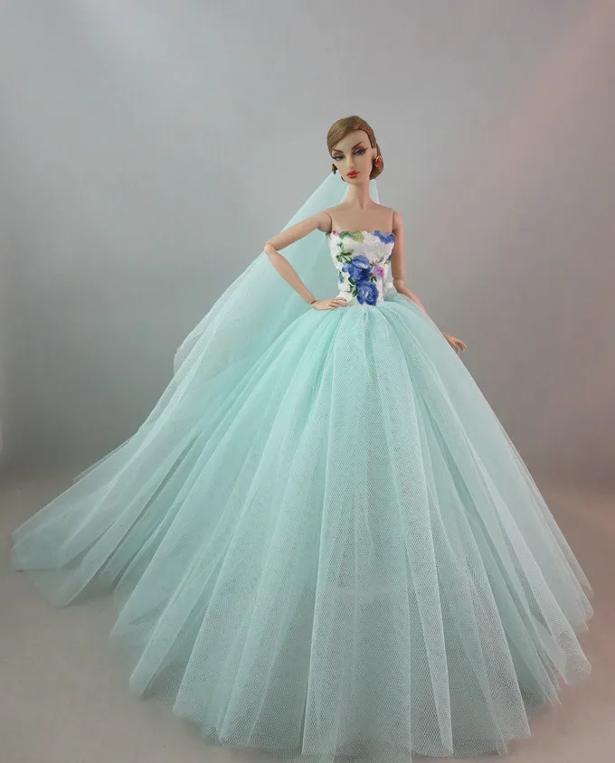 Special offer the clothes for barbie doll clothes wedding dress  Multilayer mermaid dress princess dress cake skirt