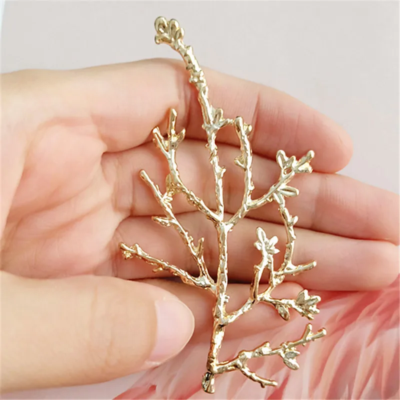 

50PCS 44*81mm Alloy Material Gold color Big Branch charm Pendant for Head Jewelry DIY Wedding Jewelry Accessory Findings