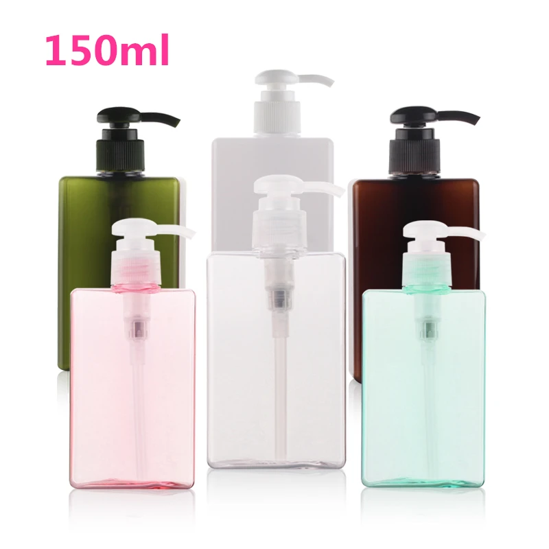 

30pcs/lot 150ml PET Bottle Empty Hair Shampoo/Conditioner Bottles lotion pump bottle shampoo packaging cosmetic pump bottle