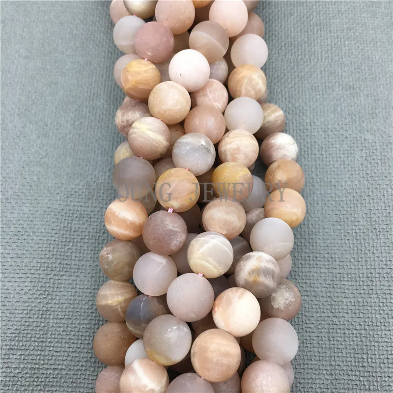 

Matte Round Natural Sunstone Beads For DIY Jewelry Making, 5Strands/lot MY0673