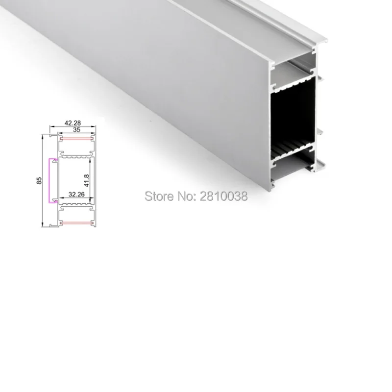 100 X 1M Sets/Lot 85mm deep aluminium profile for led strips and wall washer led channel for up and down wall lights