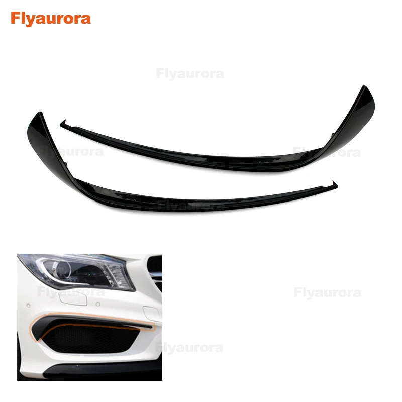 

2pcs Car Styling Rear Front Bumper Spoiler Air Knife Covers Stickers Trim for Mercedes Benz CLA Class C117 car stickers ABS