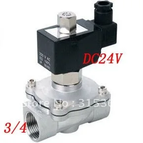 

Free Shipping 5PCS 3/4" 20mm Stainless Steel Solenoid Valve Water Normally Open 2 Way VITON Oil Acid DC24V