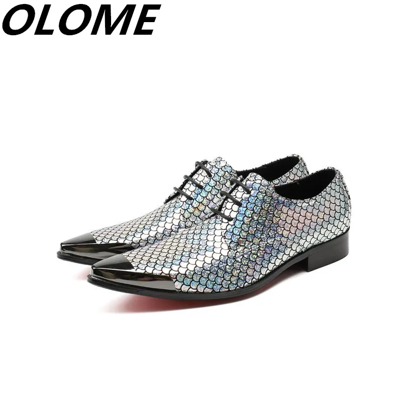 

italian mens shoes brands steel toe pointy shoes mens formal dress wedding genuine leather glitter fish skin office men's shoes