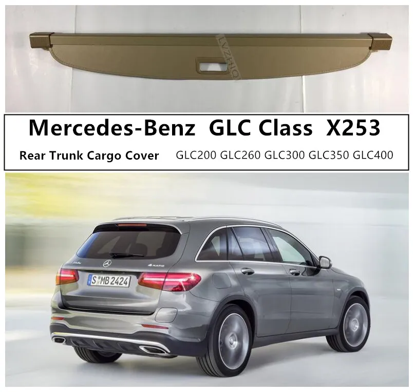 Rear Trunk Cargo Cover For Mercedes-Benz GLC Class X253 2016 2017 2018 2019 2020 21 High Qualit Car Security Shield Accessories