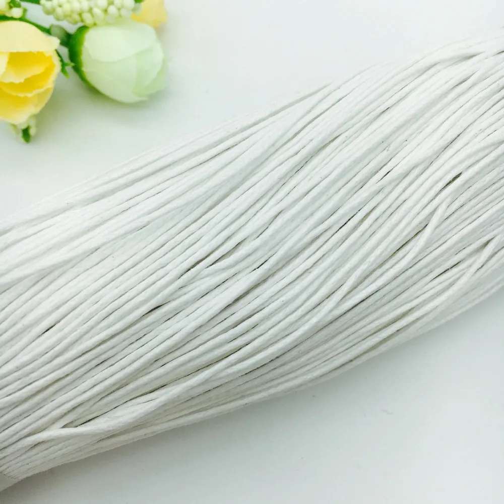 new 400m 1mm 1.5mm fashion Cotton Wax Cord line Black rope cord string diameter bundle Jewelry accessories and parts Choose vari