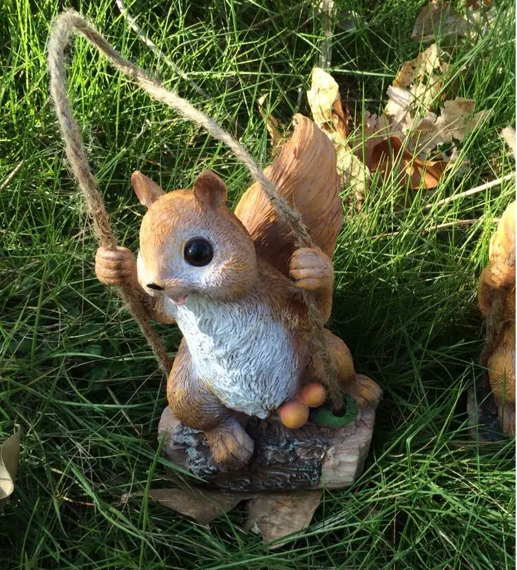 Swing Squirrel Garden Decoration Villa Courtyard Kindergarten Estate Shop Ornaments Simulation Animal Micro Landscape