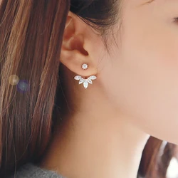 SUMENG 2024 New Zircon Crystal Simple Daisy Flower Stud Earrings For Women Piercing  Fashion Jewelry Gifts