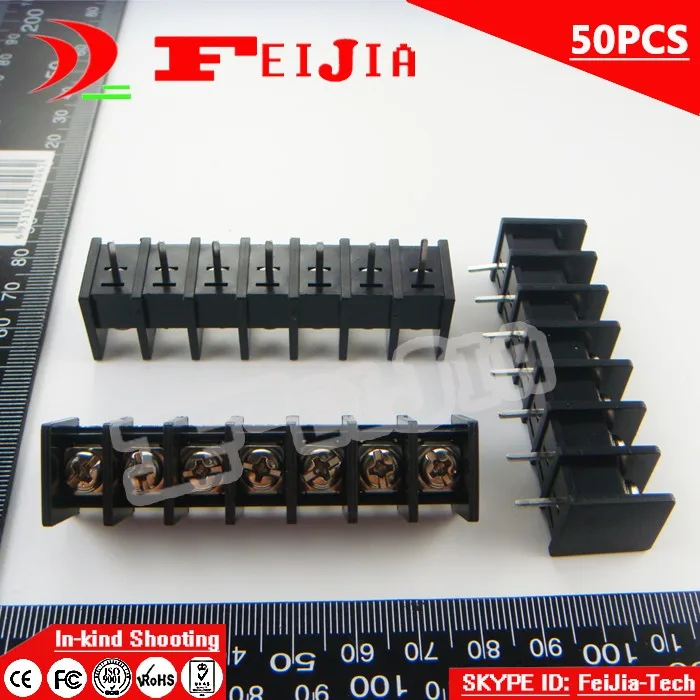 

50PCS 45-9.5-7P / 45 9.5mm 7Pin Barrier Terminal Block Screw Terminal Block Pitch 9.5mm Terminal Block Free Shipping