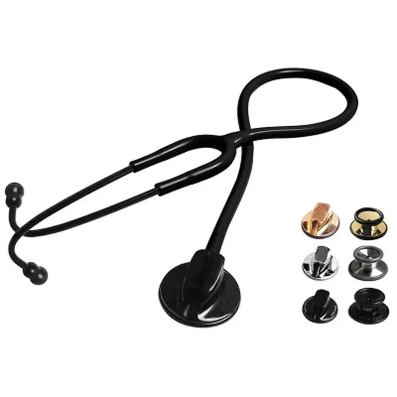 Medical Stethoscope Flat Silver Back Single Listening Headphones Specialty Cardiopulmonary Breathing Noise Care Tool Adult