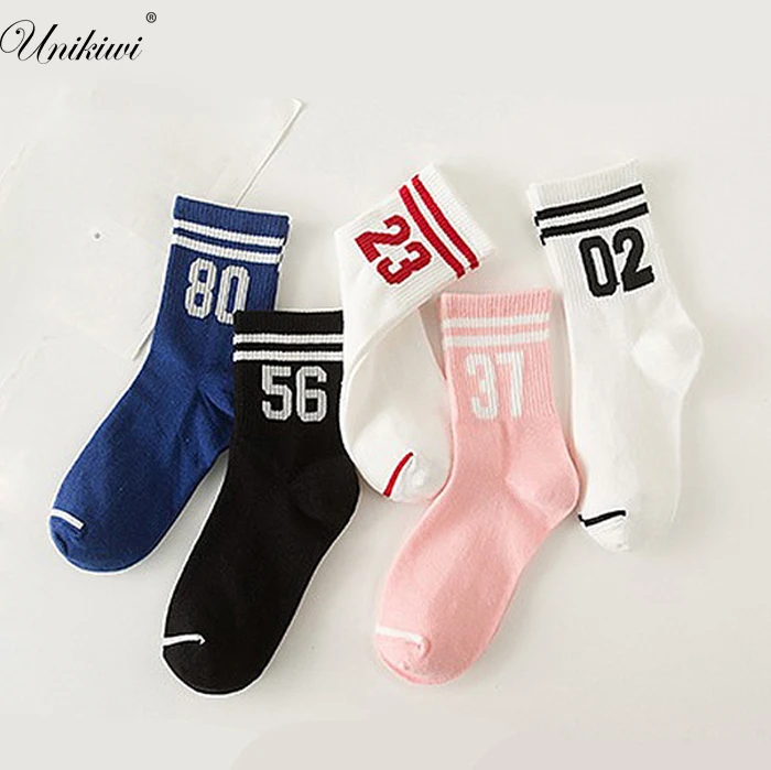 15 Color.Women's Unisex Novelty Letter Digital Stripes Skateboard Socks.Cotton Harajuku Hiphop Socks Sox Couple Ankle Sock Meias