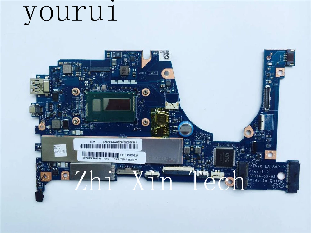 yourui For Lenovo Yogo 2 13 Laptop Motherboard With i5-4200 CPU ZIVY0 LA-A921P Tested Working