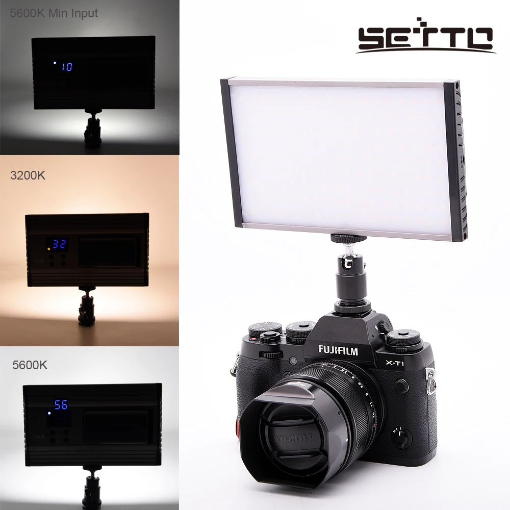 SETTO H15B LED Bicolor Temperature Adjustment Led Video Light 3200K-5600K for Canon Nikon DSLR Camera