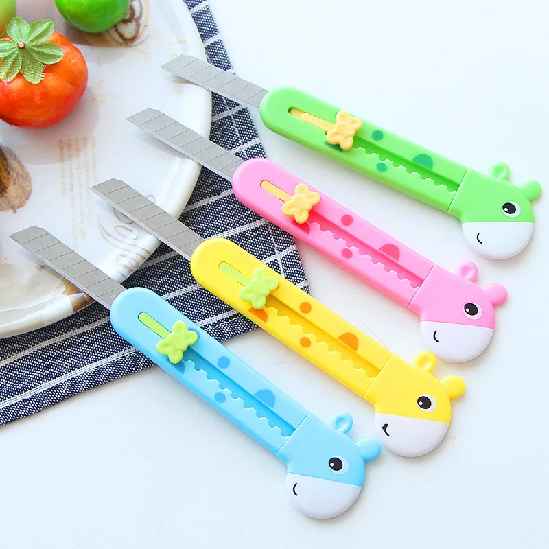 10*1.5cm Kawaii Cutter Cute Giraffe Utility Knife Paper Cutter Cutting Razor Blade Office Stationery School Supplies